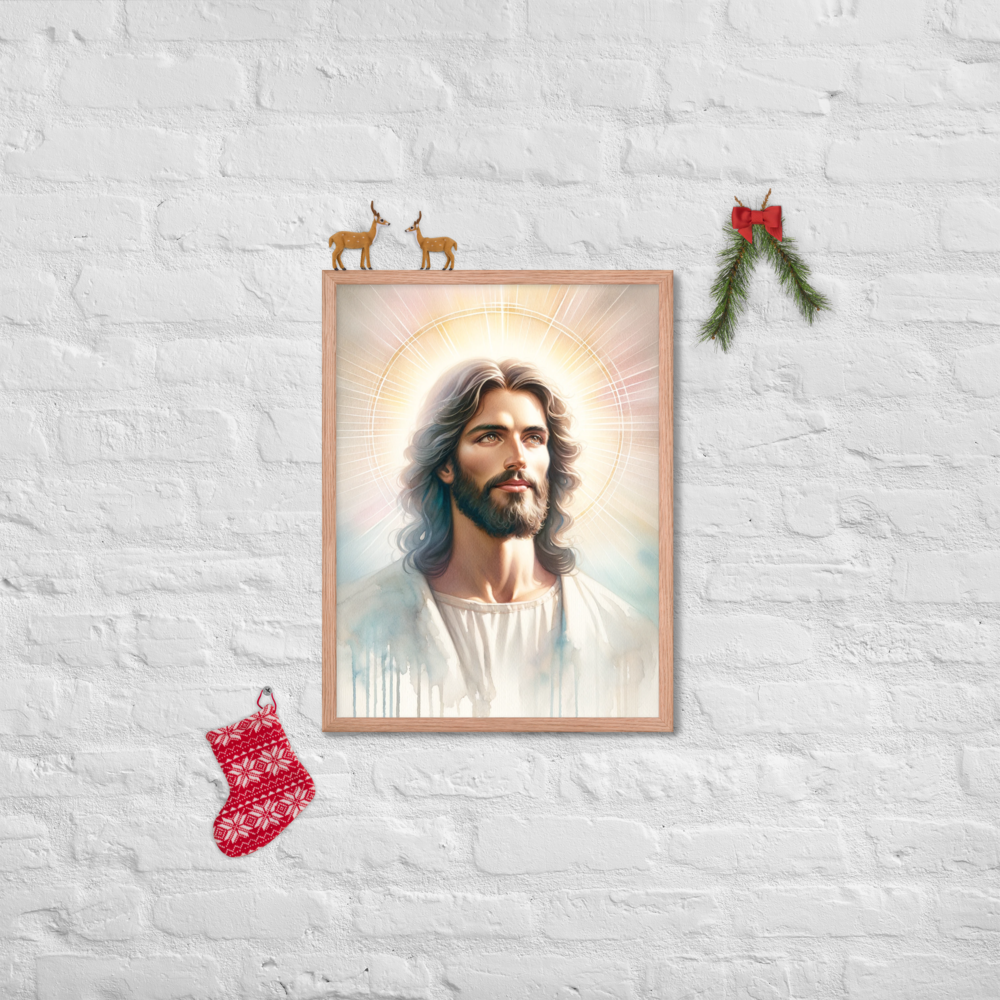 Jesus Watercolor Framed Poster