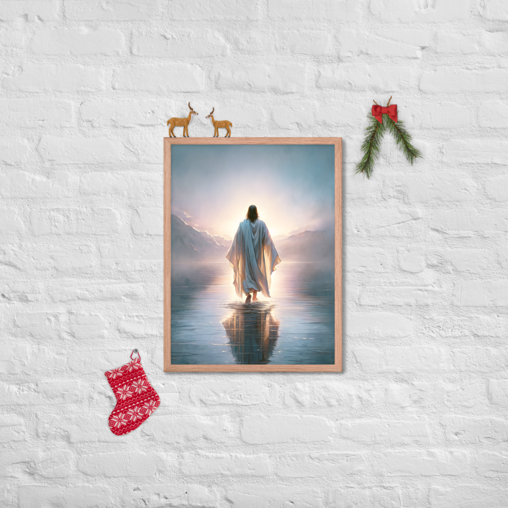 Jesus Walking On Water Framed Poster