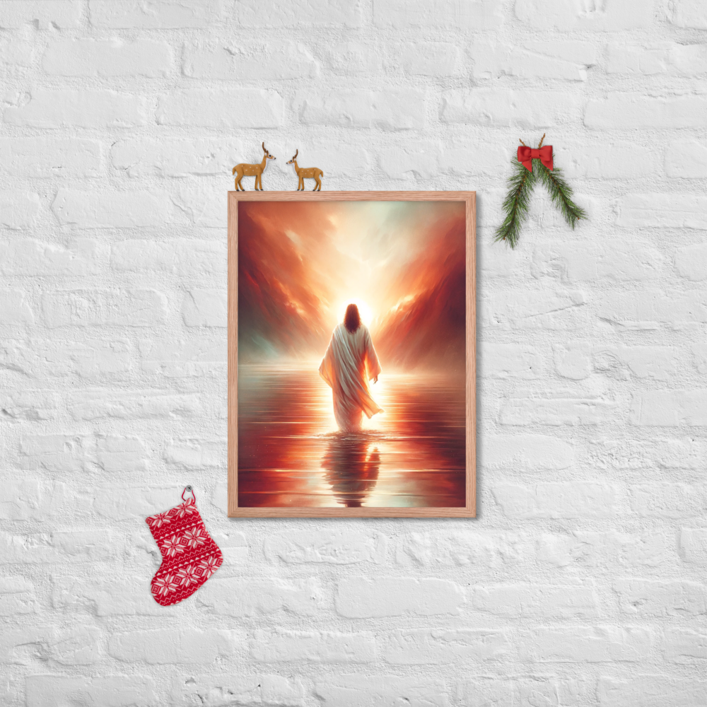 Jesus Walking On Water Framed Poster