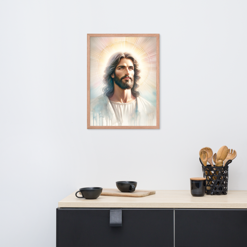 Jesus Watercolor Framed Poster