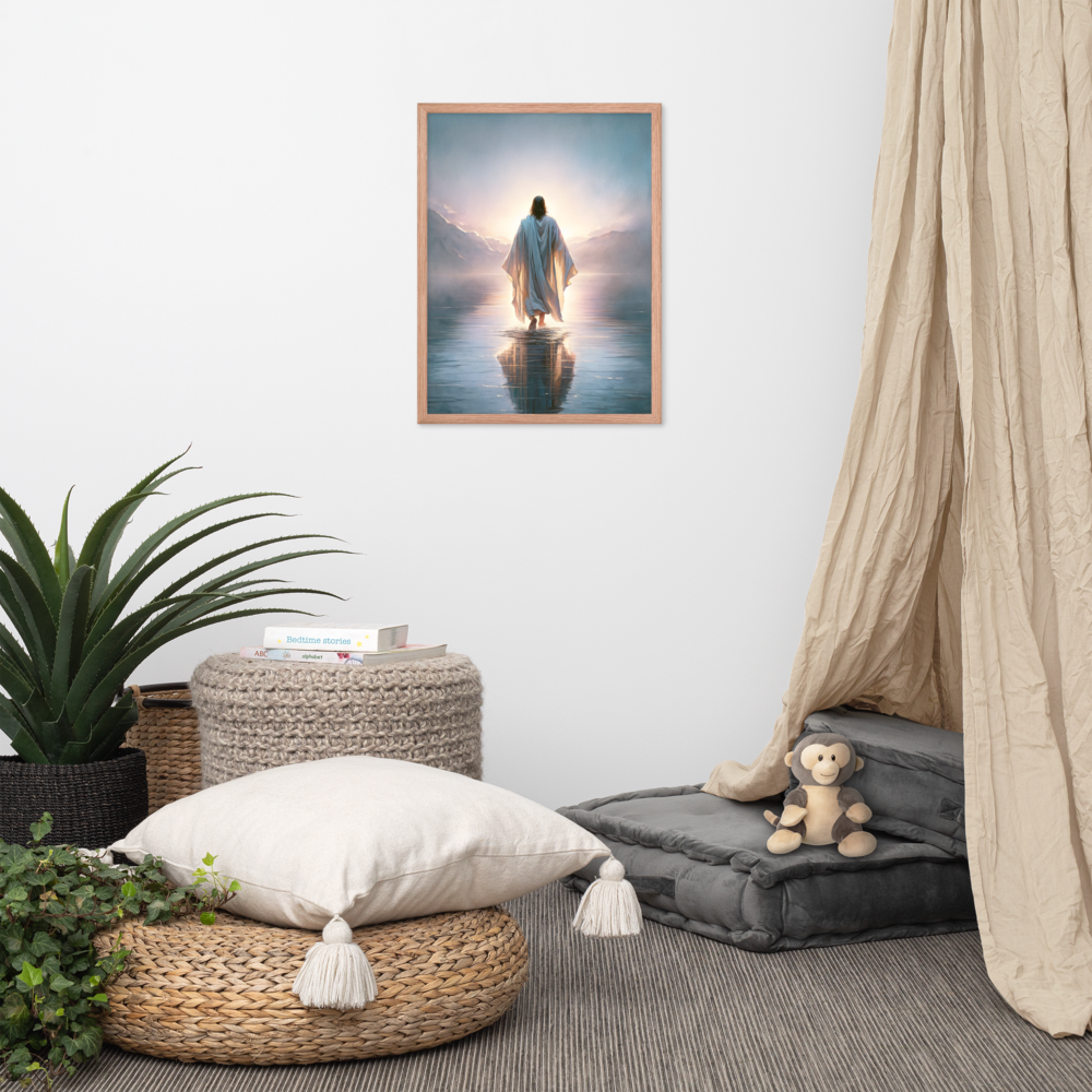 Jesus Walking On Water Framed Poster