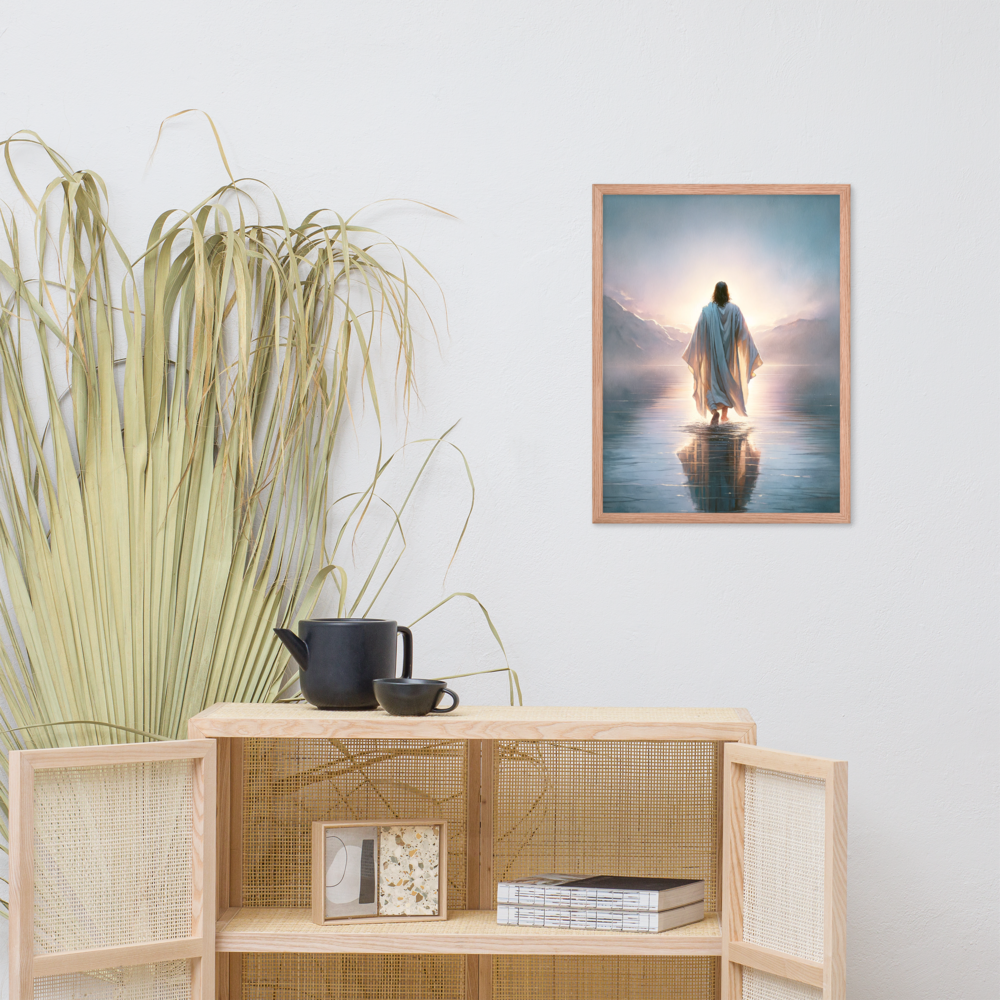 Jesus Walking On Water Framed Poster