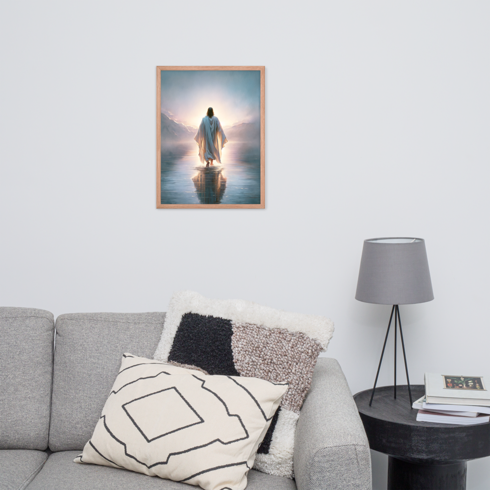 Jesus Walking On Water Framed Poster