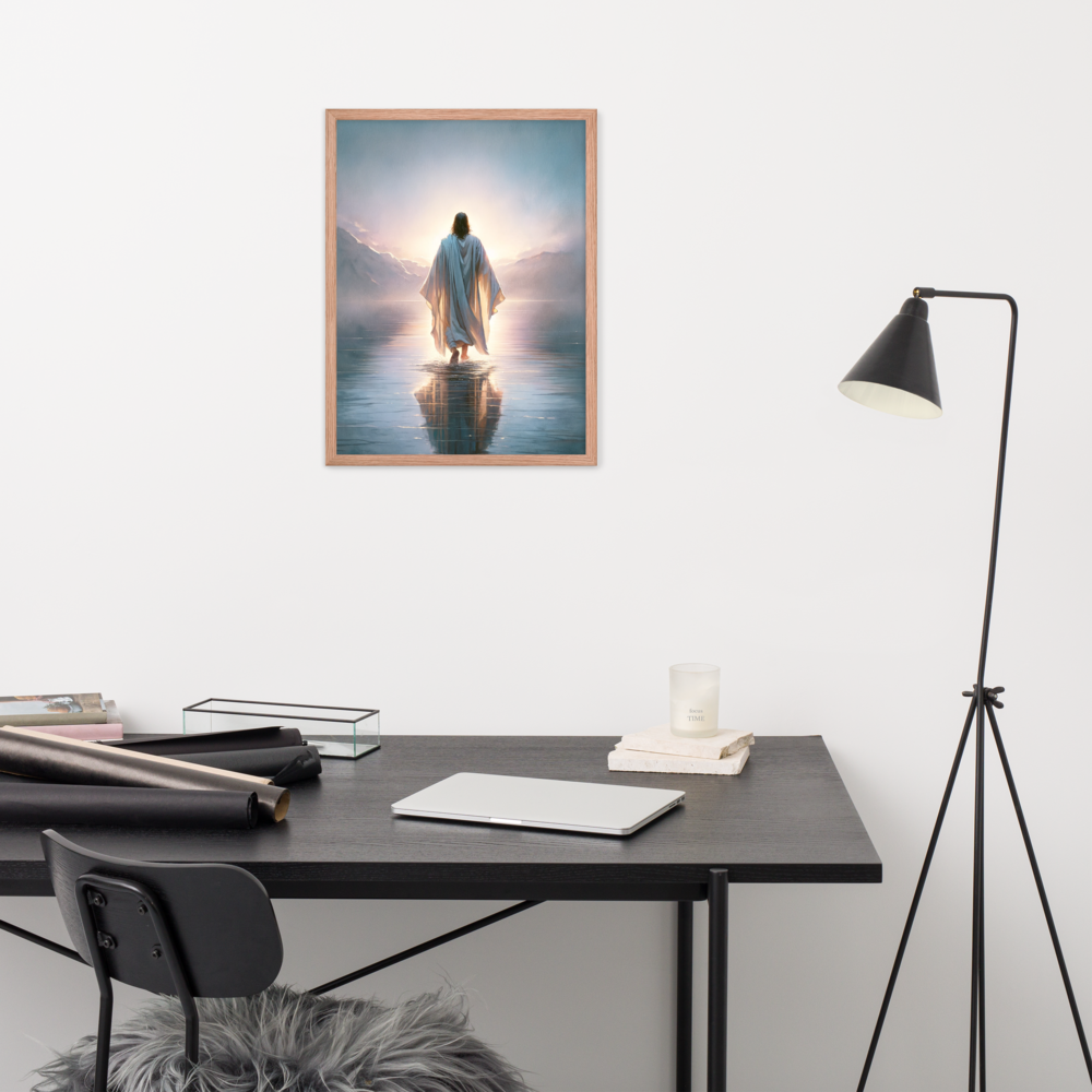 Jesus Walking On Water Framed Poster