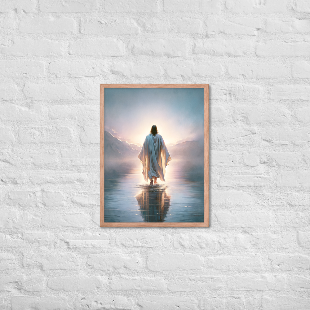 Jesus Walking On Water Framed Poster