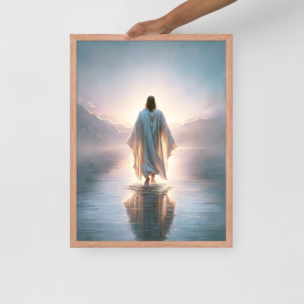 Jesus Walking On Water Framed Poster
