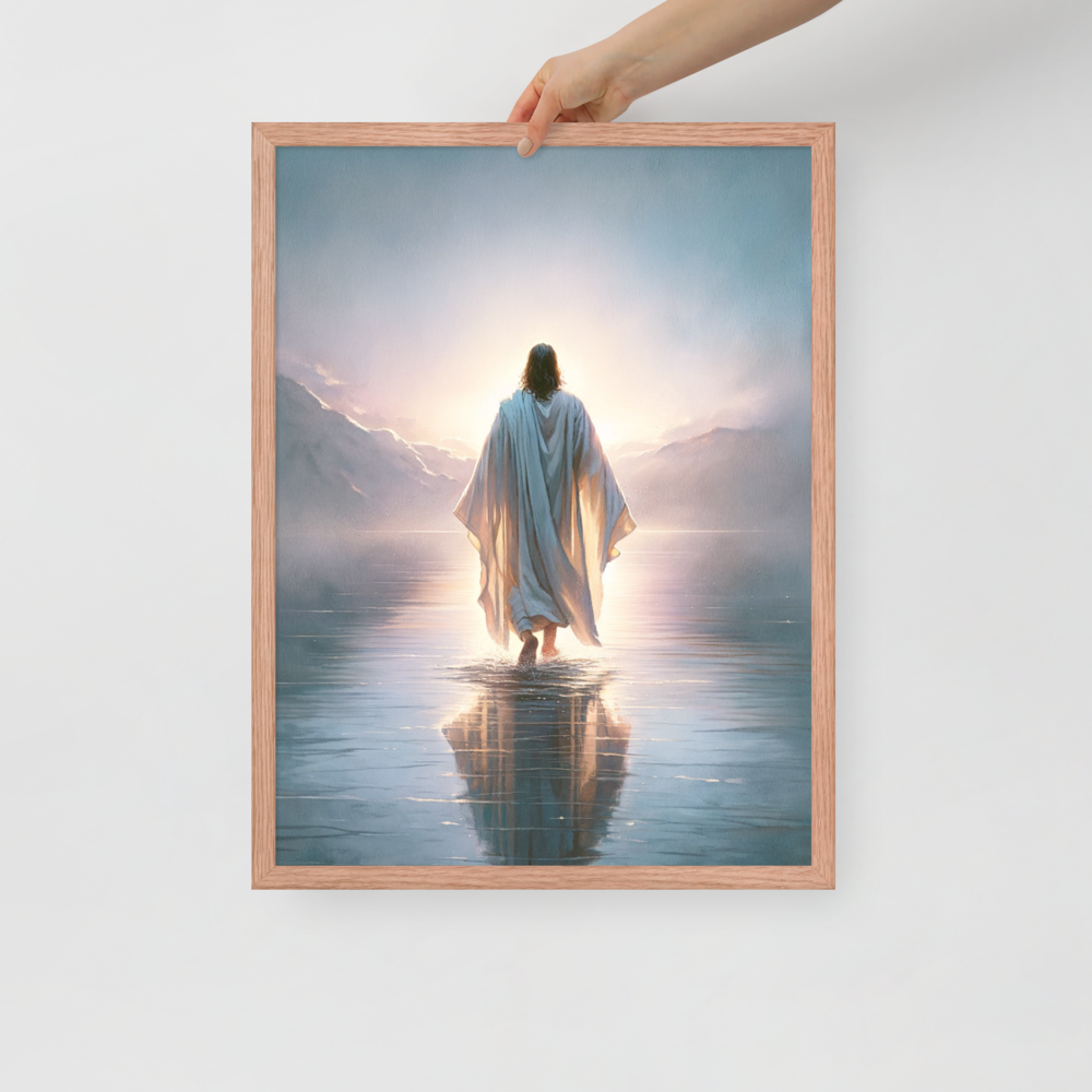 Jesus Walking On Water Framed Poster