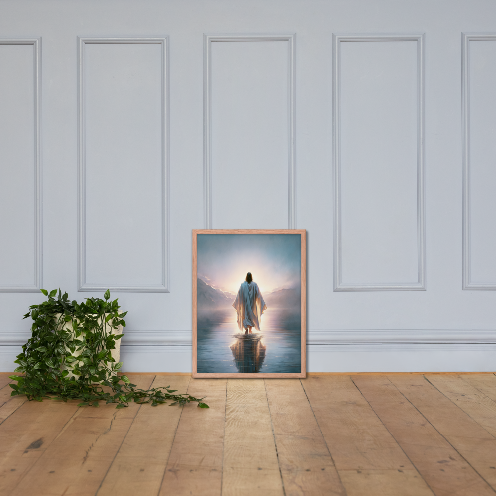 Jesus Walking On Water Framed Poster