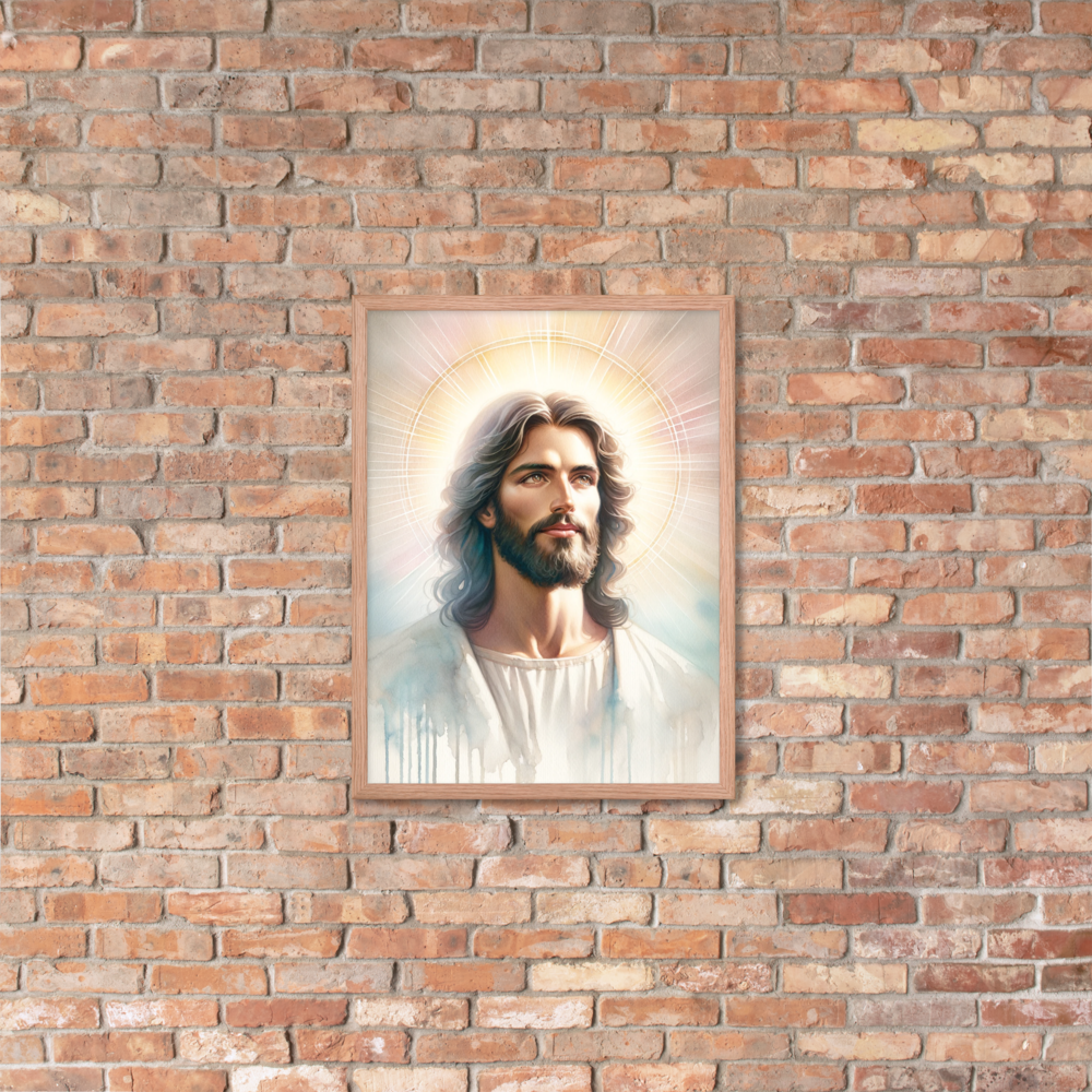 Jesus Watercolor Framed Poster