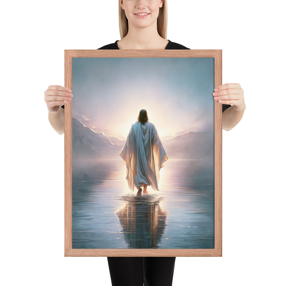 Jesus Walking On Water Framed Poster