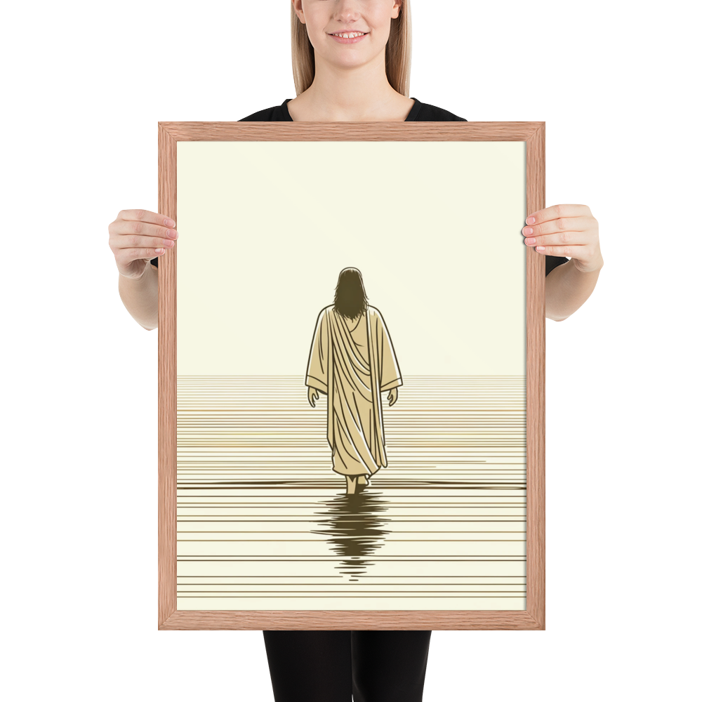 Jesus Walking On Water Framed Poster