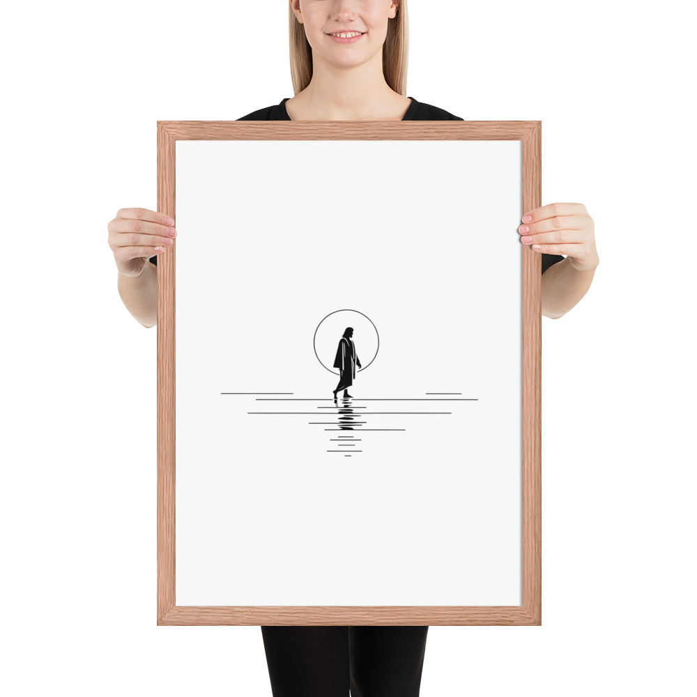 Jesus Walking On Water Framed Poster