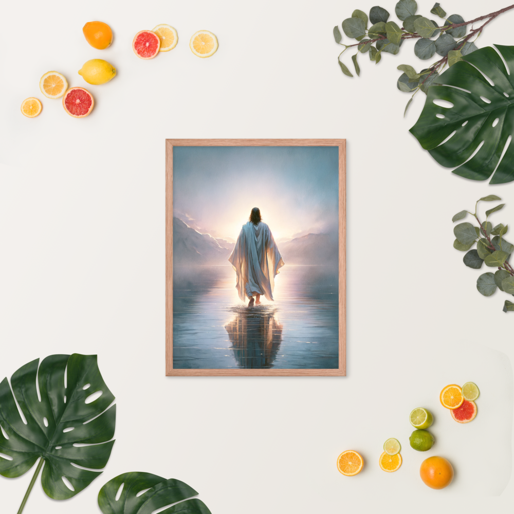 Jesus Walking On Water Framed Poster