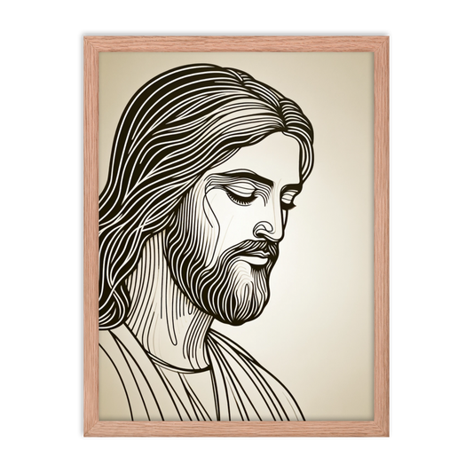 Jesus Line Art Framed Poster